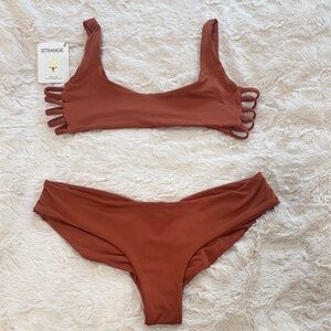 Strange Bikini Tahoe top Scrunch bottom Rust Orange